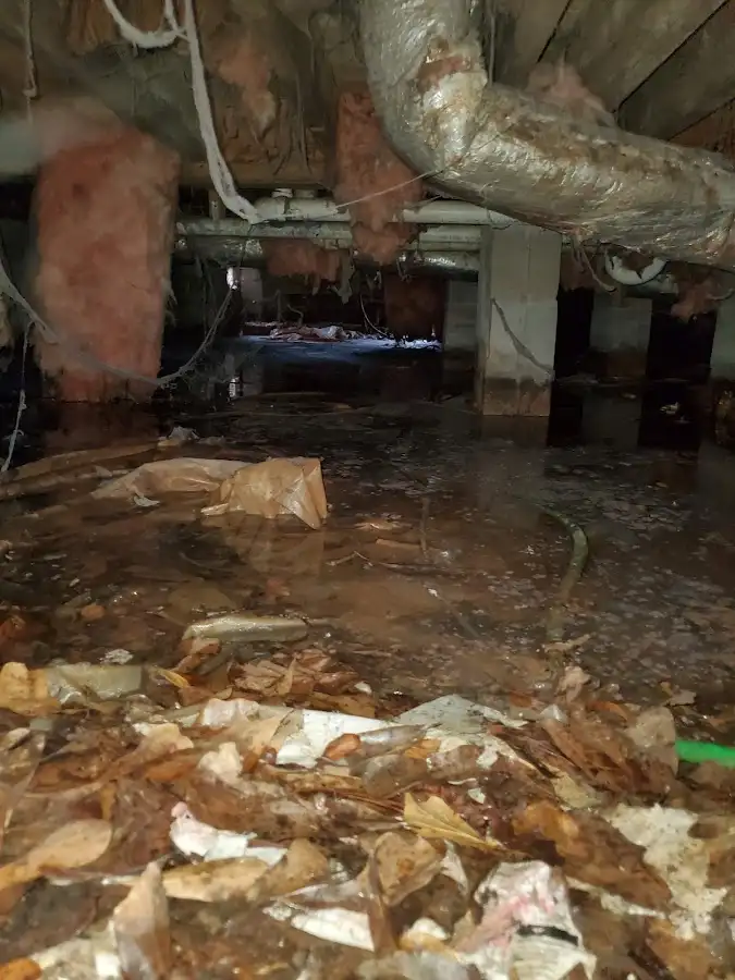 Crawl space flood assessment for Commercial Water Damage Restoration in Upper Milford